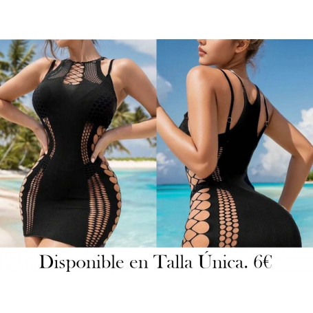 1 Pieza Vestido de encaje transparente