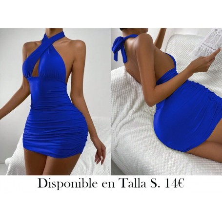 Vestido halter ajustado con tira cruzada