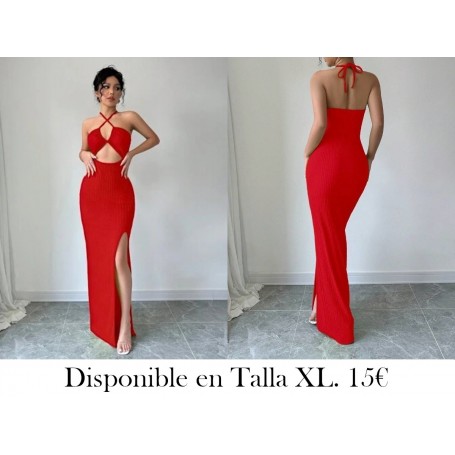 Vestido corte ajustado con cuello halter