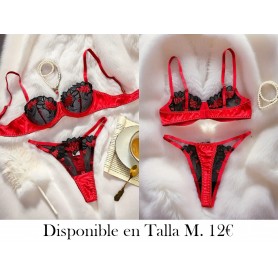 Conjunto de lencería de encaje para mujer