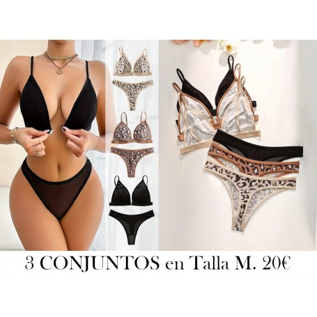 Conjunto de Lencería de Mujer 3 CONJUNTOS