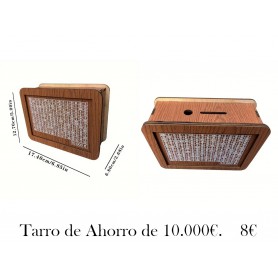 1 Tarro de Madera alcancía De 10.000€