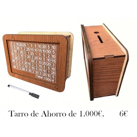 Tarro de Ahorro de Dinero de Madera alcancia