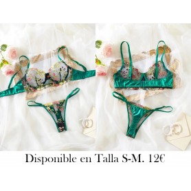 Conjunto de Sujetador Transparente VERDE