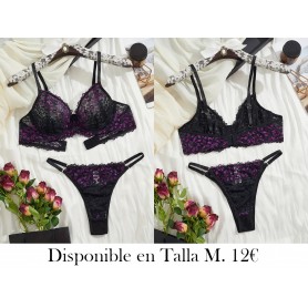 Conjunto de Lencería Elegante con Encaje NEGRA