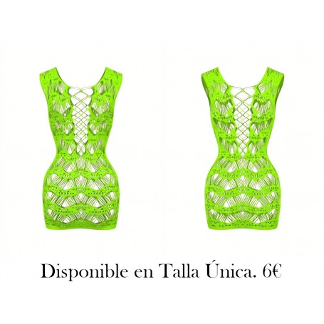 Estilo corto atractivo con vestido de tirantes rasgados MALLA VERDE