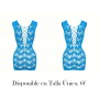 Estilo corto atractivo con vestido de tirantes rasgados MALLA AZUL