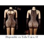 Conjunto de Vestido de Red con Estampado malla negra