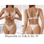 Conjunto de lencería sexy para mujer en unicolor con sujetador de encaje empalmado y braguitas triangulares