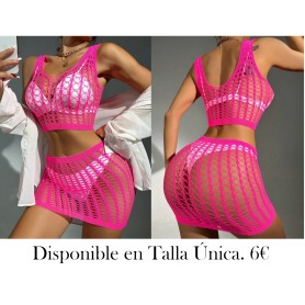 1 set Lencería sexy Cubrecuerpo de manga larga de rejilla sexy para mujeres sin ropa interior transparente