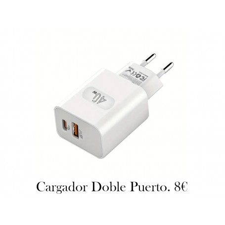 Cargador de pared USB-C de doble puerto