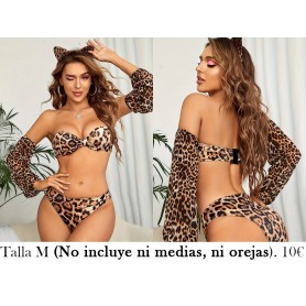 Conjunto de lencería de leopardo caliente