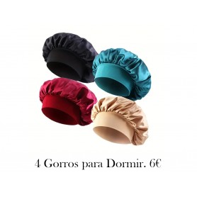 Paquete de 4 gorros de satén para dormir