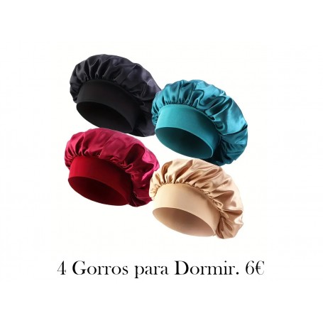 Paquete de 4 gorros de satén para dormir