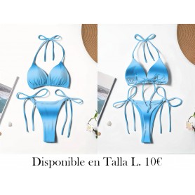 Conjunto de Bikini con Lazo LENCERIA AZUL