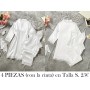 Elegante Conjunto de Pijama de 4 Piezas bata blanca