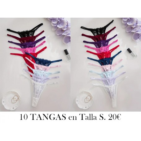 Conjunto de 10 Tangas de Encaje Sexy