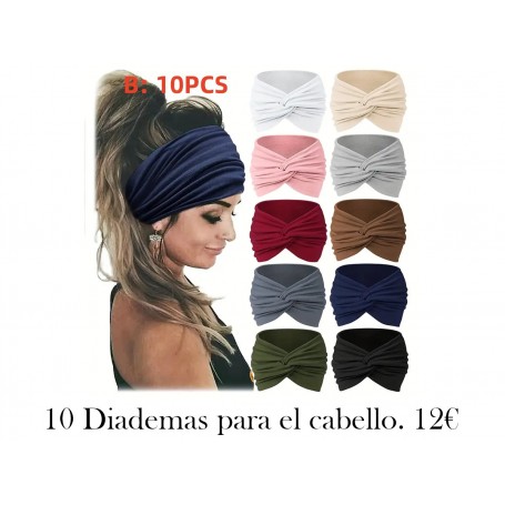 10pcs Diademas Anchas Boho Chic balacas