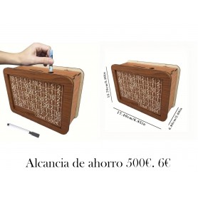 Tarro de Ahorro de Dinero de Madera