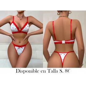 1 Conjunto de Lencería Sexy con Patrón de Corazón