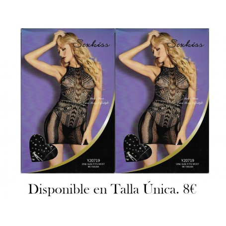 Rejilla Senxual Sexkiss vestido malla negra