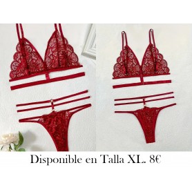 Conjunto de lencería de parche de encaje LENCERIA VINO