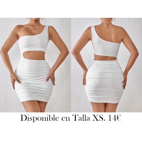 Vestidos de mujer con recorte y cordones BLANCO