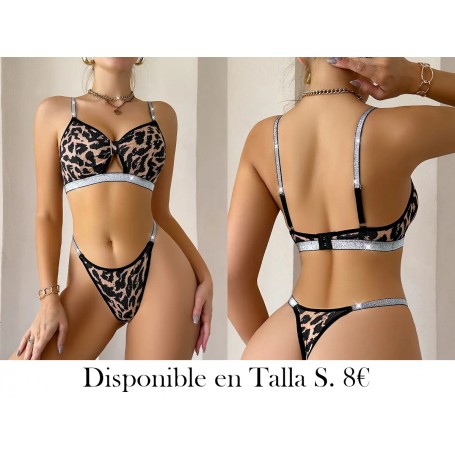 Conjunto de lencería de leopardo sexy