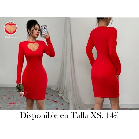 Vestido ajustado sexy con diseño ROJO