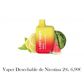 LOST MARY - BM600 VAPER NICOTINA 2% DESECHABLE SABOR SANDÍA LIMÓN