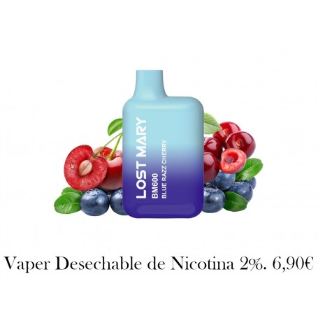 LOST MARY - BM600 VAPER NICOTINA 2% DESECHABLE SABOR ARÁNDANOS