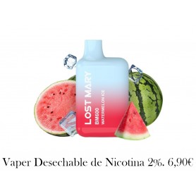 LOST MARY - BM600 VAPER NICOTINA 2% DESECHABLE SABOR SANDÍA HELADA