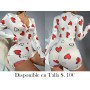 Mono de pijama estampado de corazones en todo