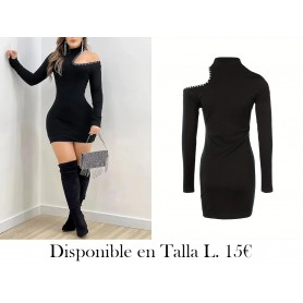 Vestido Bodycon De Hombros Descubiertos NEGRO