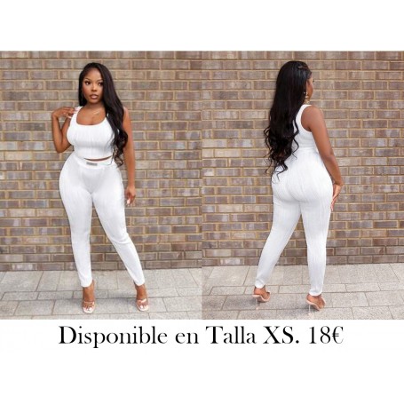 2 piezas Conjunto de ropa deportiva CONJUNTO BLANCO