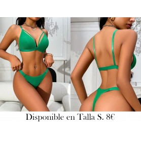 Conjunto de Sujetador para Mujer Cómodo lenceria verde