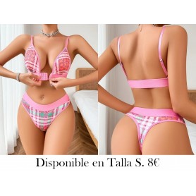 1 juego de lencería linda, sujetador y bragas LENCERIA ROSA