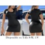 1pc Vestido de Mujer Bodycon Mini VESTIDO NEGRO