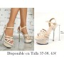 Sandalias de tacón de aguja zapatos beige