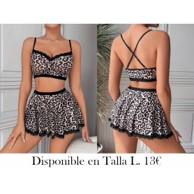 Conjunto de Lencería con Estampado LENCERIA LEOPARDO