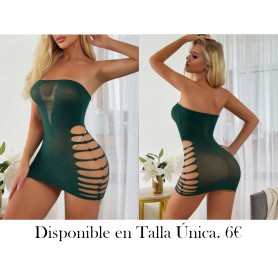 Vestido lencero sexy para mujer VESTIDO MALLA VERDE