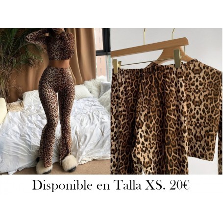 Conjunto Chic de Estampado de Leopardo 2pcs