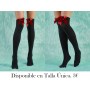 Calcetines sobre rodilla con diseño de lazo calcetines medias negras