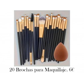 20pcs Conjunto de Brochas de Maquillaje de Lujo 20 brochas doradas y negras