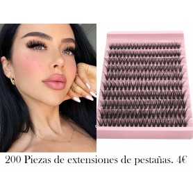 200 piezas de extensiones de pestañas individuales