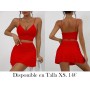 Conjunto ROJO De Dos Piezas Sólido Y Sexy