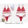 Set de lencería con abertura con tiras cruzadas LENCERIA ROJA