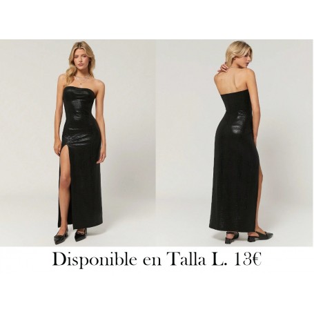 Vestido de fiesta de PU de unicolor con abertura de busto para mujer