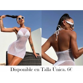 Vestido de cobertura de playa  VESTIDO MALLA BLANCA