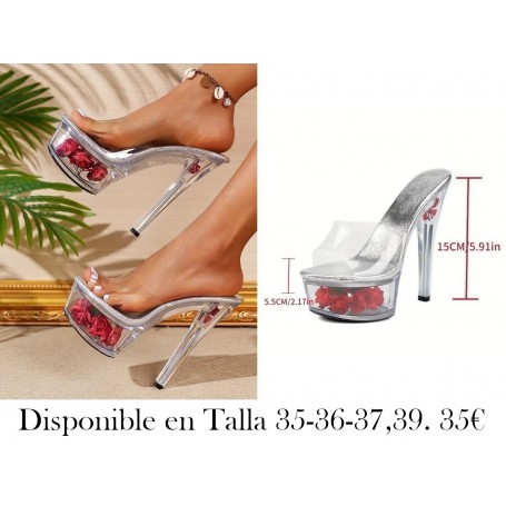 Zapatos de tacón alto transparentes zapatos rojos